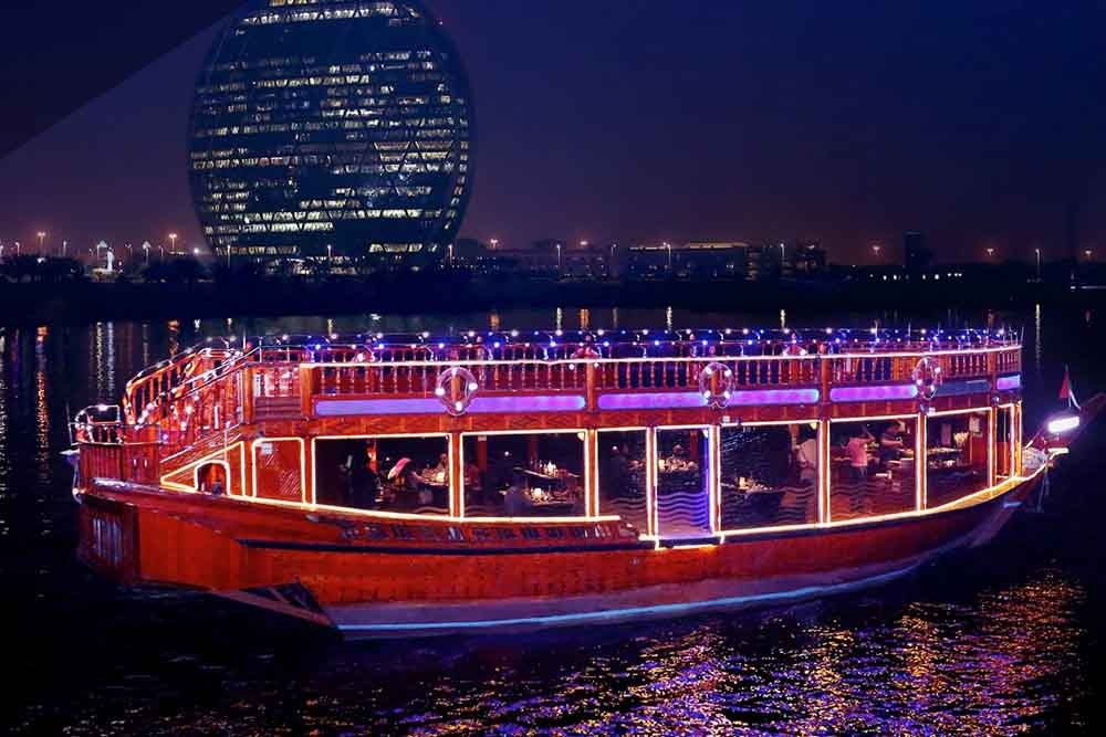 Dhow Cruise Abu Dhabi Yas Island (5 Star) - JTR Holidays offer the best Dhow Cruise Abu Dhabi with the best dinner buffet. private dhow cruises, private parties, birthday parties , Online Booking etc Dhow Cruise Abu Dhabi Yas Island (5 Star) - Image 1 of 5