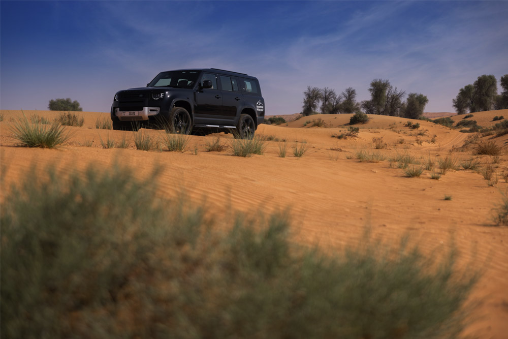 Platinum Desert Safari Dubai - Experience the Platinum Desert Safari, a luxurious adventure in the Dubai Desert. Travel in a premium Land Rover Defender with a professional Conservation Guide, exploring the unique flora and fauna of the desert. Spot native wildlife, visit a Ghaf tree forest, and capture stunning photos on golden dunes and by a tranquil, remote lake. Book your Platinum Desert Safari today for an unforgettable experience! Platinum Desert Safari Dubai - Image 1 of 5