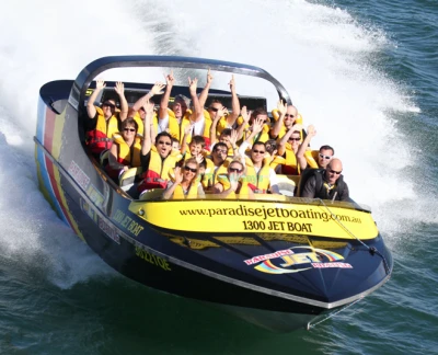 Gold Coast Jet Boat Ride - Experience adrenaline‑pumping thrills on a Gold Coast jet boat ride. Enjoy high‑speed spins, sharp turns, and scenic waterways on this exciting water adventure. Gold Coast Jet Boat Ride - Image 5 of 5