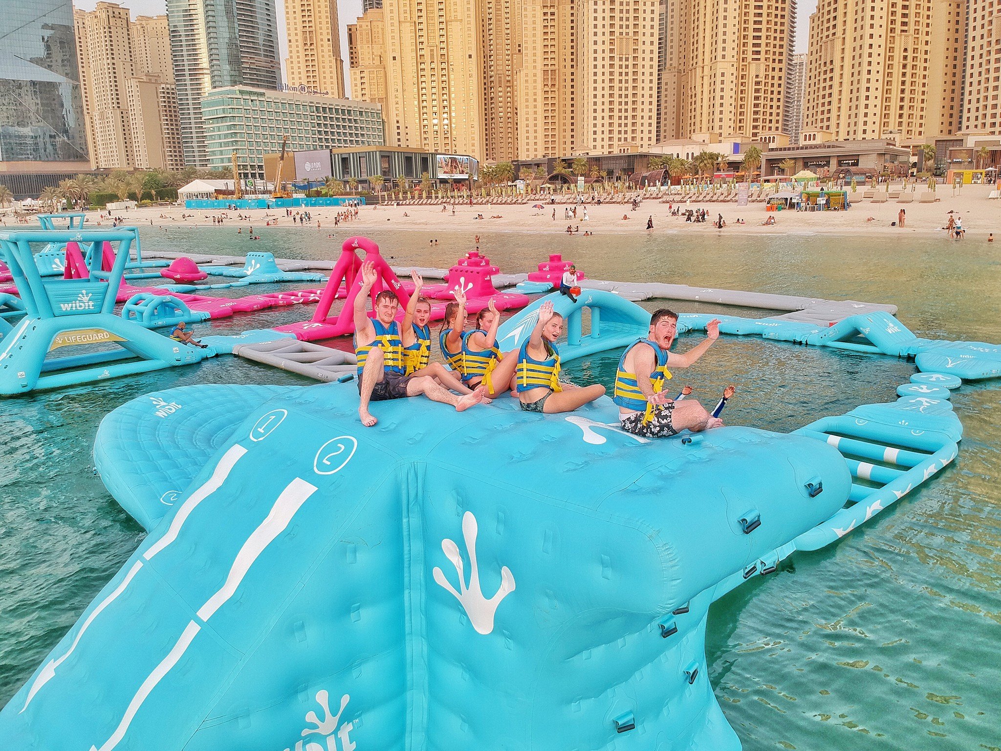 Aqua Fun Water Park Dubai - Aqua Fun Water Park is the largest inflatable park in the world including 72+ obstacles to enjoy. An experience that always turns into a unique memory when coming to Dubai. Experience and enjoy your time in Dubai with epic fun under the sun. Aqua Fun Water Park Dubai - Image 1 of 5
