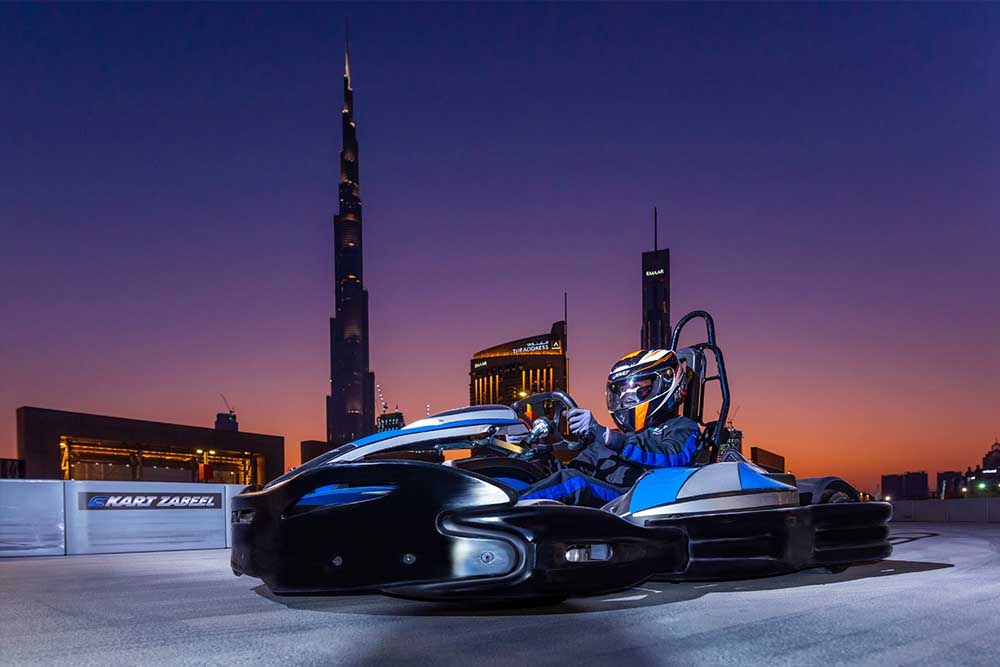 EKart Zabeel Dubai Mall - Gear up for a high-end electric go-karting experience at EKart Zabeel. The perfect place for a challenge with friends, a fun family activity, or a memorable afternoon with your coworkers. Book Now your EKart Tickets with JTR Holidays EKart Zabeel Dubai Mall - Image 2 of 5