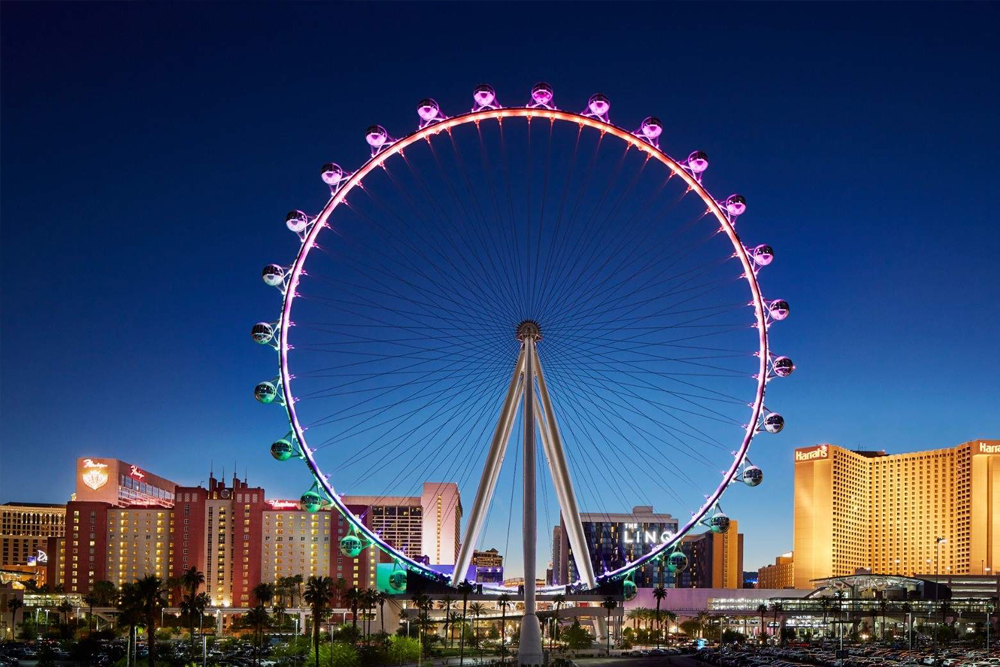 High Roller Ticket in Las Vegas - A ride on the High Roller in Las Vegas offers an incredible view of the city from 550 feet above the Strip. This giant Ferris wheel provides a 30-minute ride with panoramic views of iconic Las Vegas landmarks. It's perfect for families, friends, or couples looking for a fun and memorable experience. Whether you ride during the day or night, the stunning sights make it a must-do activity in Las Vegas. High Roller Ticket in Las Vegas - Image 1 of 5