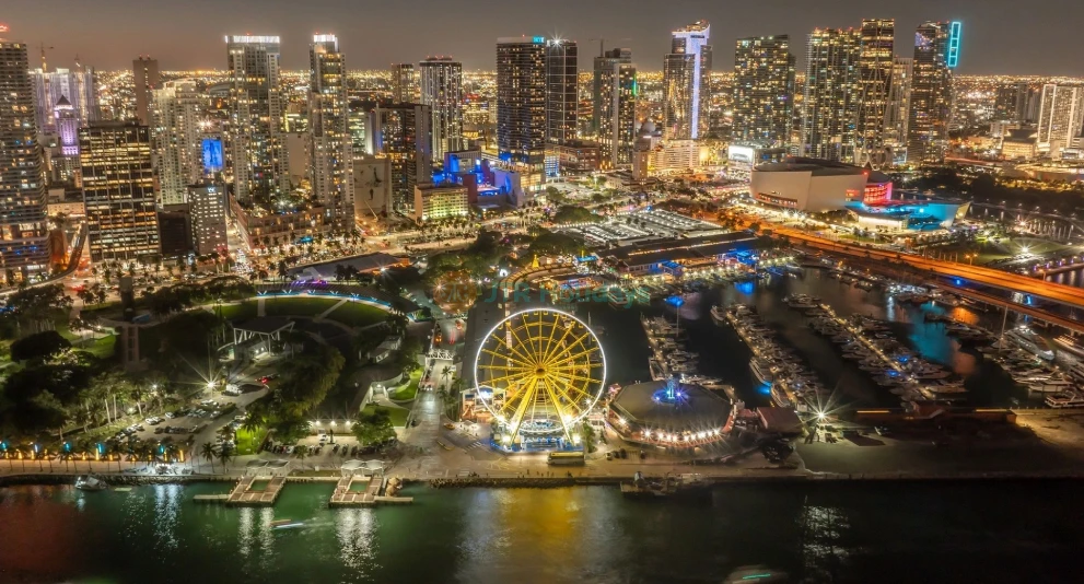 Skyviews Miami Observation Wheel - Experience breathtaking panoramic views of Miami from the Skyviews Miami Observation Wheel. Ride in a climate-controlled gondola and take in stunning sights of Biscayne Bay, Bayfront Park, and the dazzling Downtown Miami skyline. Whether it’s a romantic evening or a fun adventure with family and friends, the Skyviews Miami Observation Wheel offers an unforgettable experience. Capture picture-perfect moments as you soar above the city. Don't miss this must-visit attraction for the best views in Miami. Skyviews Miami Observation Wheel - Image 1 of 5