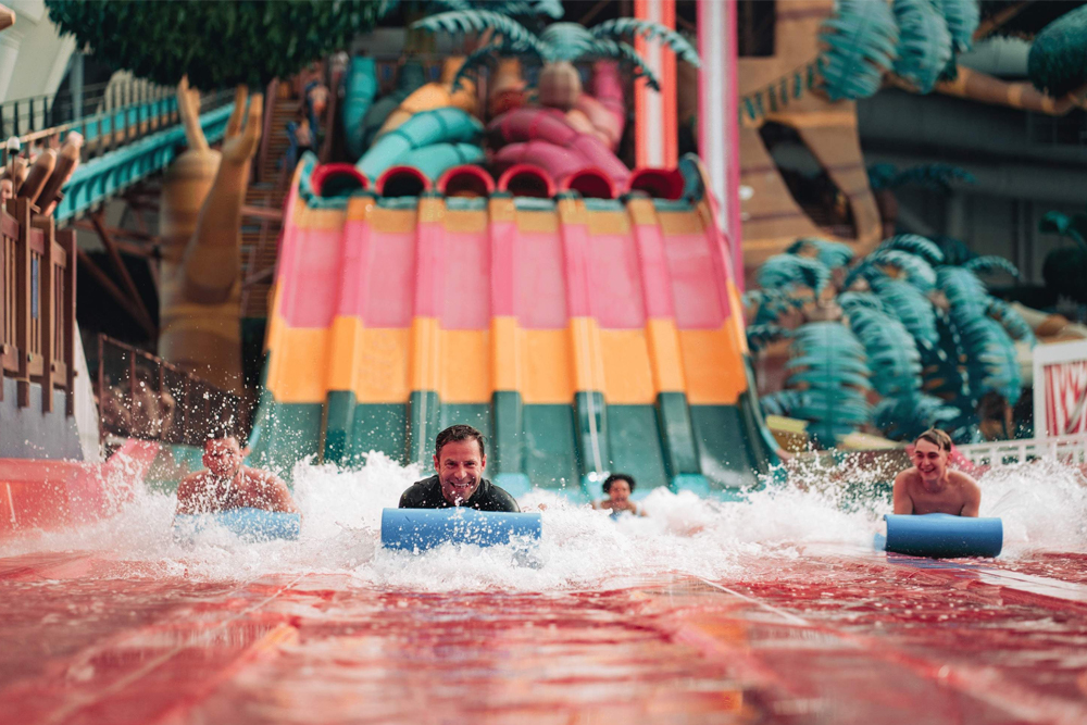DreamWorks Water Park at American Dream - Get your DreamWorks Water Park ticket and enjoy a thrilling adventure at American Dream, the largest indoor water park in North America. Experience exciting water slides, wave pools, and themed attractions inspired by DreamWorks movies. Meet your favorite characters, relax in Skybox Suites, and enjoy family-friendly fun all year round. DreamWorks Water Park at American Dream - Image 1 of 5
