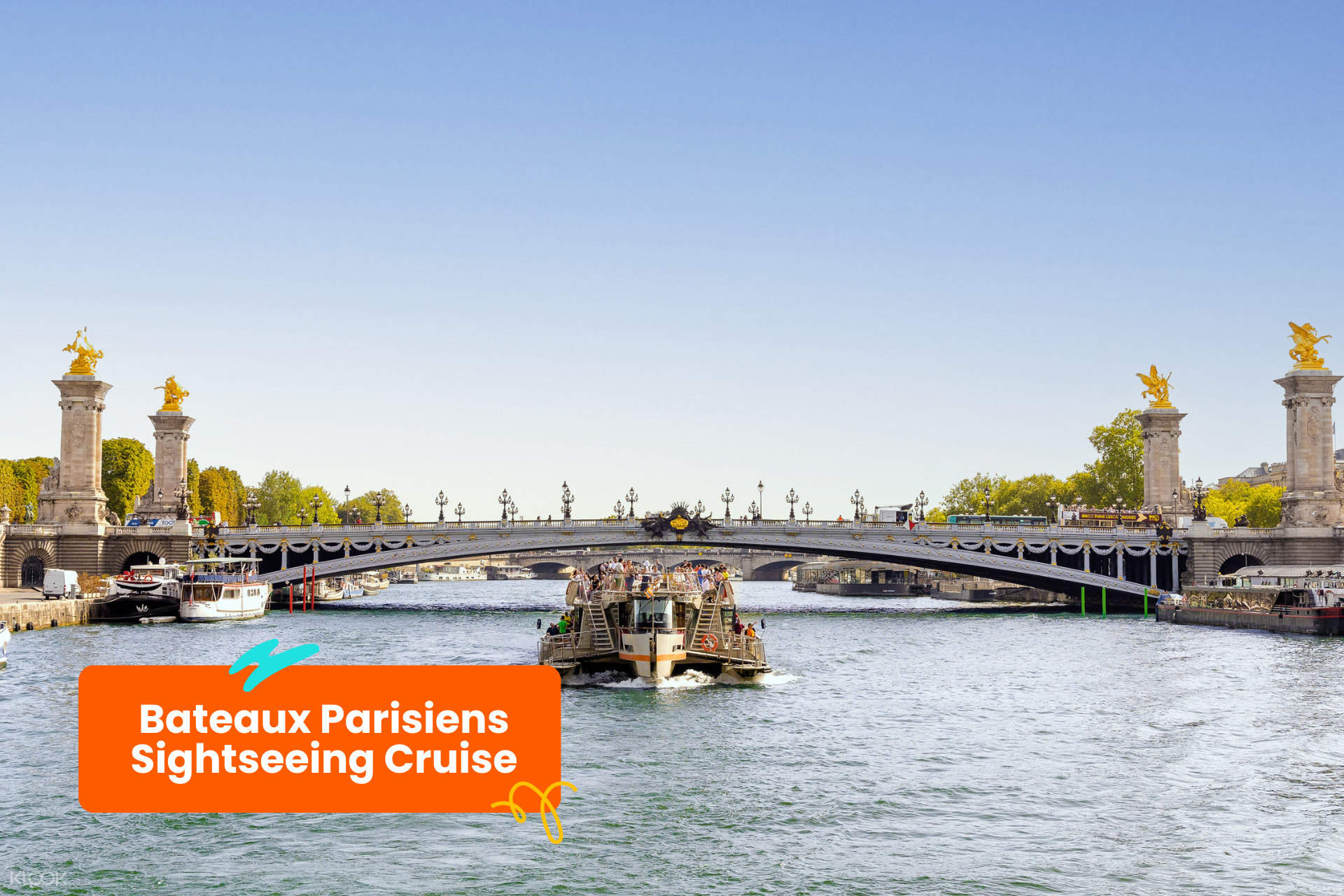 1-Hour Seine Cruise Departing from the Eiffel Tower - Enjoy the Bateaux Parisiens Sightseeing Cruise Seine River and explore Paris from the water. Glide past famous landmarks like the Eiffel Tower, Louvre Museum, and Notre-Dame. Choose a daytime or evening Bateaux Parisiens Sightseeing Cruise Seine River for stunning city views. Listen to an audio guide with fun facts about the sights. Book your Bateaux Parisiens Sightseeing Cruise Seine River for a relaxing and scenic Paris experience! 1-Hour Seine Cruise Departing from the Eiffel Tower - Image 1 of 5