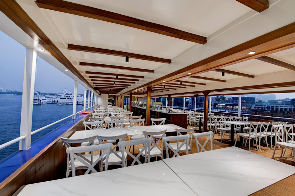 Celeste Cruise Dubai Marina - Sail in luxury with Celeste Cruise Dubai, where breathtaking views meet world class service. Enjoy elegant cabins, gourmet dining, and exciting onboard entertainment. Explore stunning destinations and relax in ultimate comfort. Book your unforgettable cruise experience today. Celeste Cruise Dubai Marina - Image 5 of 5