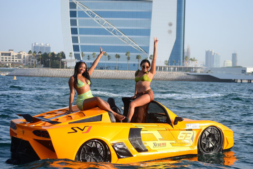 Xtreme Jet Car Dubai - Experience the thrill of Xtreme Jet Car Dubai, where you can drive a car on water and speed across the waves in style. Xtreme Jet Car Dubai offers a unique and luxurious ride with comfortable seating and a sleek design. Enjoy breathtaking views of Burj Al Arab and Atlantis, The Palm while cruising the coastline. Whether you're a thrill-seeker or a first-time rider, Xtreme Jet Car Dubai guarantees an unforgettable adventure. Book your ride today and discover the excitement of Xtreme Jet Car Dubai on the stunning waters of Dubai! Xtreme Jet Car Dubai - Image 3 of 5
