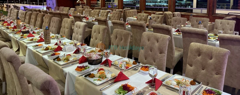 Mega Lufer Bosphorus Dinner Cruise and Show with Private Table - Experience a magical night on the Mega Lufer Bosphorus Dinner Cruise and Show with Private Table in Istanbul. Enjoy a delicious dinner, live Turkish entertainment, and stunning views of iconic landmarks. Sail along the Bosphorus under the city lights for an unforgettable evening. Book now for a luxurious dining and sightseeing experience! Mega Lufer Bosphorus Dinner Cruise and Show with Private Table - Image 3 of 5