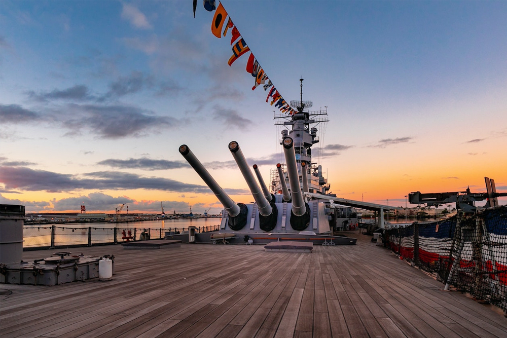Battleship Missouri Memorial in Hawaii - Step aboard the Battleship Missouri Memorial in Hawaii and explore the legendary "Mighty Mo." Walk the historic decks where World War II ended and see powerful naval guns up close. Discover life at sea through immersive exhibits and guided tours. Get your Battleship Missouri Memorial ticket for an unforgettable journey through history! Battleship Missouri Memorial in Hawaii - Image 3 of 5