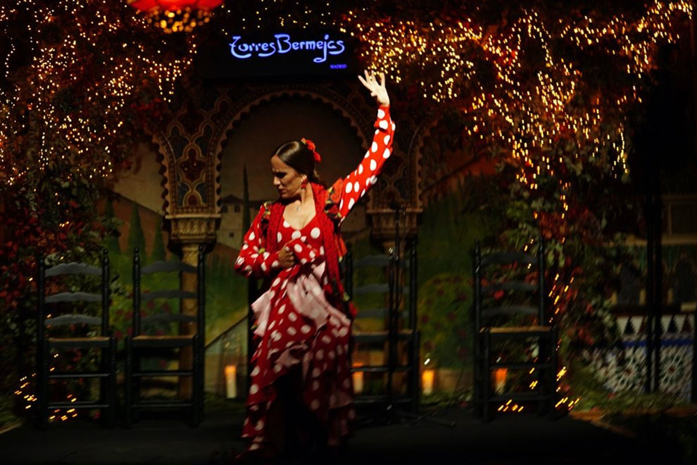 Tablao Flamenco Torres Bermejas in Madrid - Experience the magic of flamenco at Tablao Flamenco Torres Bermejas in Madrid. Enjoy passionate dance, live music, and traditional Spanish cuisine in a stunning Alhambra-inspired setting. Book your unforgettable flamenco night now. Tablao Flamenco Torres Bermejas in Madrid - Image 1 of 5