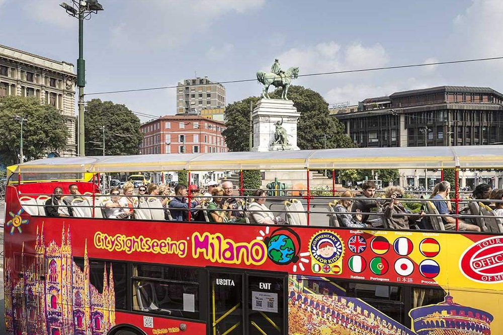 City Sightseeing Milan Hop-on Hop-off Bus Tour - Discover Milan with the City Sightseeing Milan Hop-on Hop-off Bus Tour. Enjoy unlimited stops and explore top attractions like the Duomo, Sforza Castle, and Santa Maria delle Grazie. Experience the city's modern skyline and luxury shopping streets. Sports fans can visit San Siro Stadium and Casa Milan on Line C. Book your hop-on hop-off bus ticket for a flexible and scenic tour of Milan. City Sightseeing Milan Hop-on Hop-off Bus Tour - Image 4 of 5
