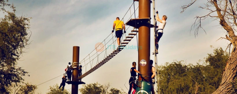 Aventura Park Dubai - Get 3 hours of unlimited exhilaration and fun with our Adventure Park admission tickets. Escape the ordinary on Aventura’s circuits, based on height and age, as many times as you want, (height above 1.4 metres ) consider as an adult and (height below 1.4 metres) child. Aventura Park Dubai - Image 4 of 5