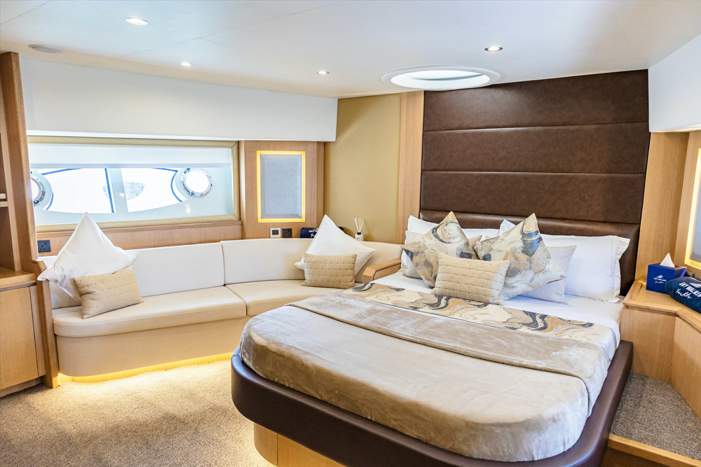 Dubai Astra Yacht - 76 FT - The Dubai Astra Yacht – 76 FT offers a premium yacht rental experience, perfect for exploring the beautiful coastline of Dubai in luxury and comfort. This spacious 76-foot yacht is ideal for private parties, romantic cruises, or family gatherings, featuring modern interiors, open decks, and a professional crew. Enjoy stunning views of iconic landmarks like the Burj Al Arab and Atlantis while relaxing on one of the top-rated luxury yachts in Dubai. Whether for a special occasion or a relaxing day at sea, the Dubai Astra Yacht – 76 FT is the perfect choice for a memorable yacht charter in Dubai. Dubai Astra Yacht - 76 FT - Image 4 of 5